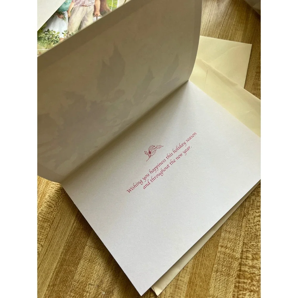 Vintage Style Holly Berry Christmas Card
